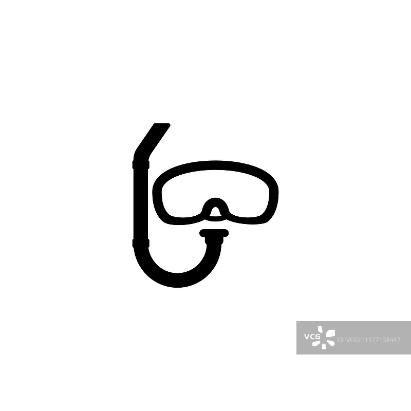 适合运动的流线型潜水面罩图标图片素材