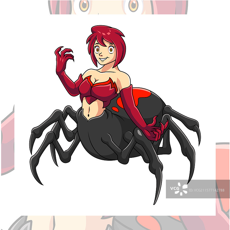 阿拉克涅卡通吉祥物角色设计图片素材