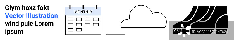 带有云彩和工业元素的月历图片素材