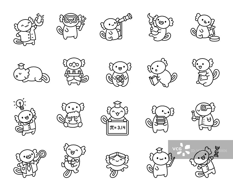 可爱的美洲大蜥蜴科学套件图片素材