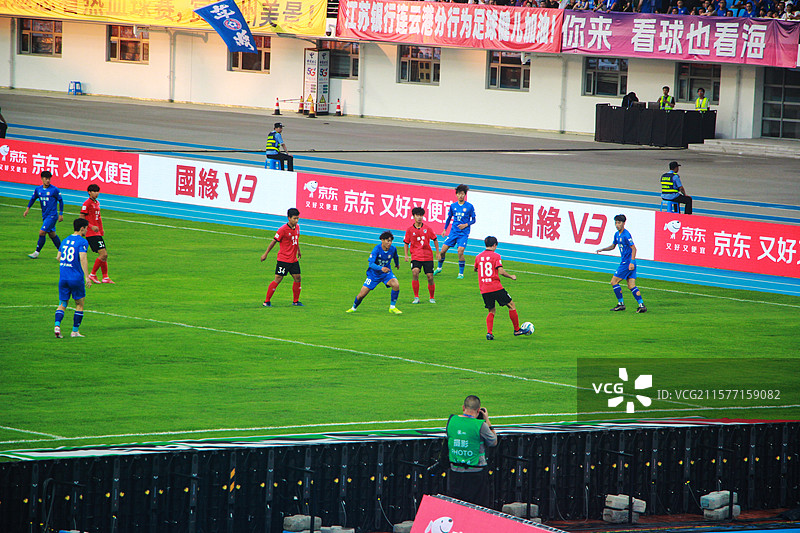 苏超联赛连云港队迎战淮安队比赛集锦图片素材
