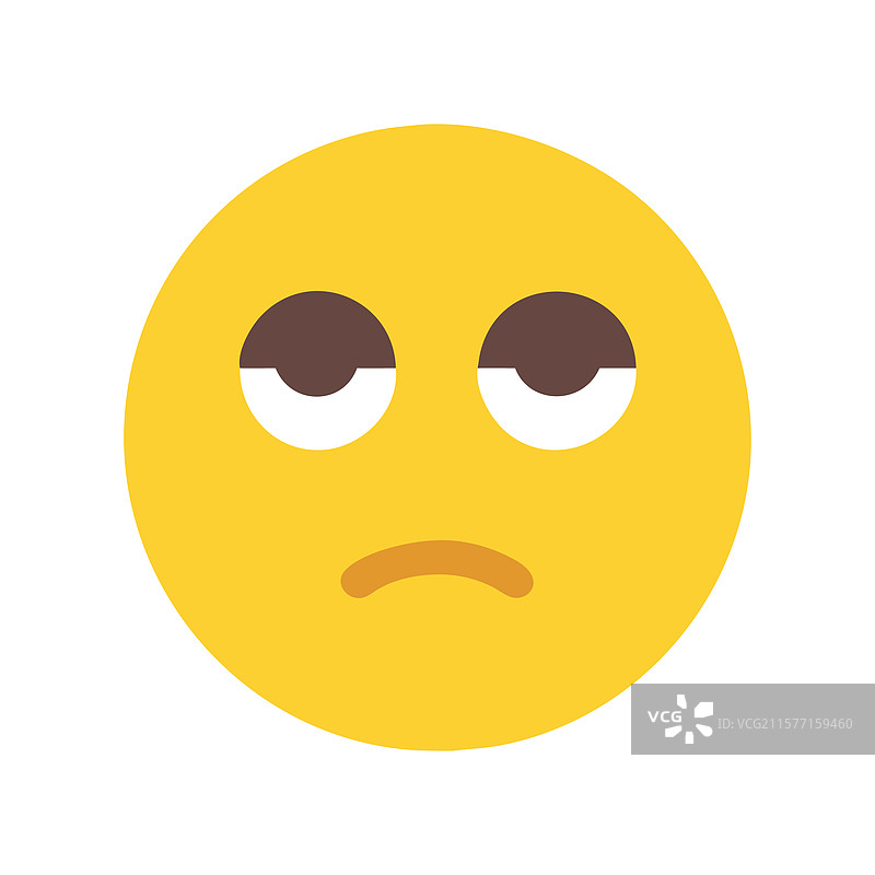无聊的表情符号显示出一种中立的不感兴趣状态图片素材