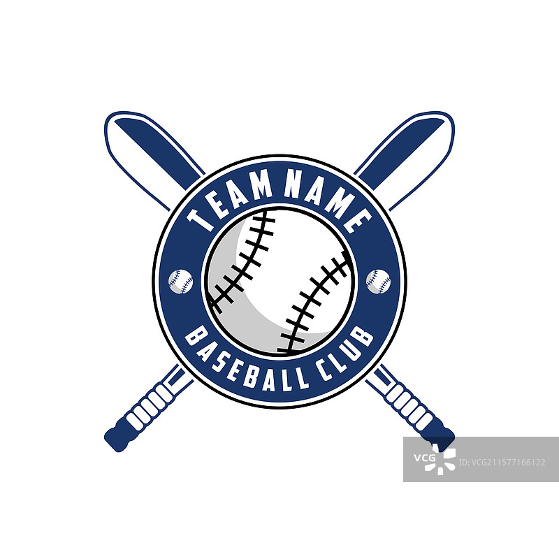 白色背景上的棒球俱乐部标志灵感图片素材