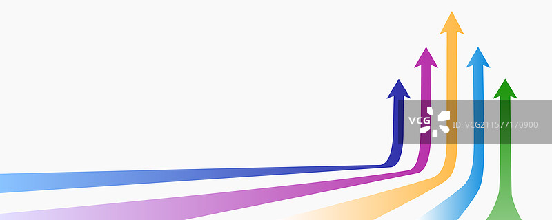 彩色风格的向上移动箭头横幅图片素材