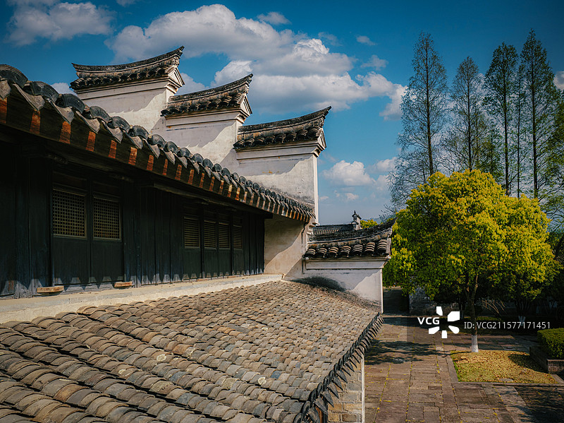 航拍慈溪古城冯俞宅景观图片素材