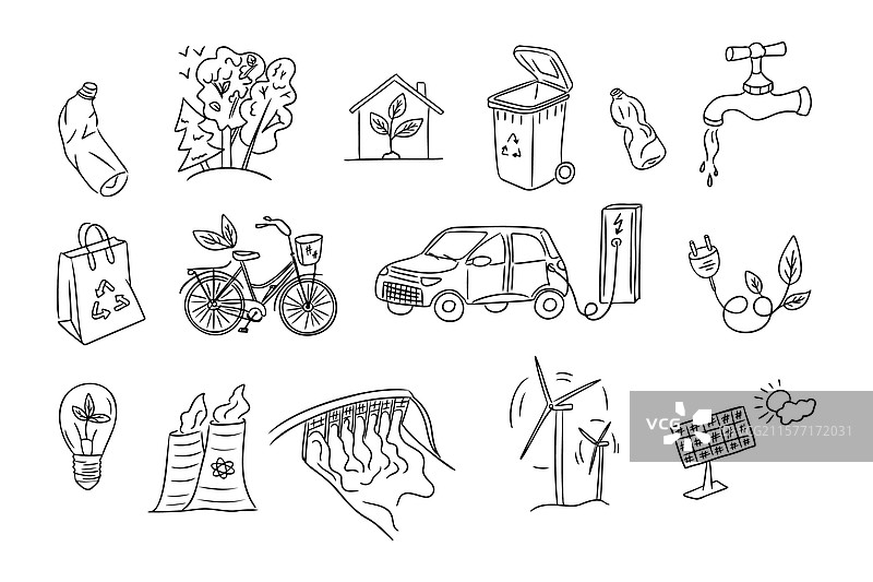 手绘环保涂鸦套装，包含图片素材