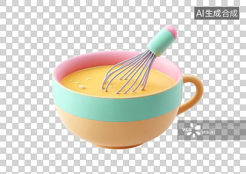 【AI数字艺术】【免抠png素材】盛放牛奶的碗里一个搅拌器图片素材