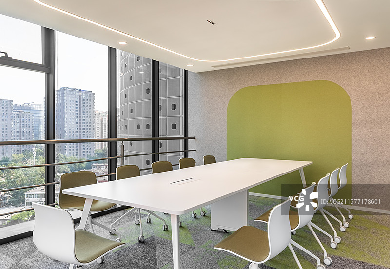 现代办公室会议室内部空间,样板间图片素材