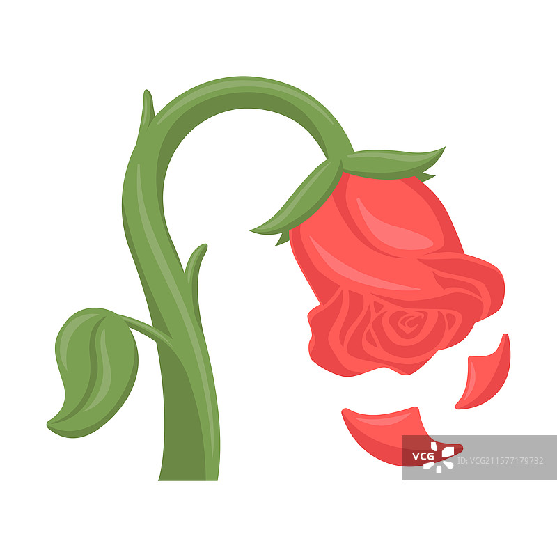 枯萎的花朵表情符号图标图片素材