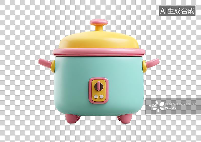 【AI数字艺术】【免抠png素材】一台卡通电饭锅图片素材