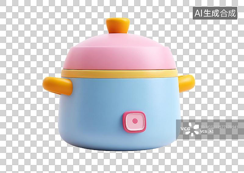 【AI数字艺术】【免抠png素材】一台卡通电饭锅图片素材