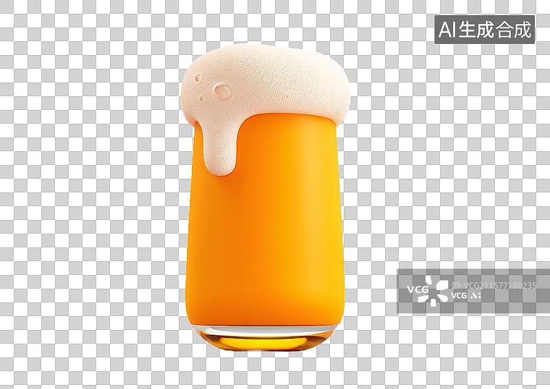 【AI数字艺术】【免抠png素材】一杯卡通啤酒图片素材