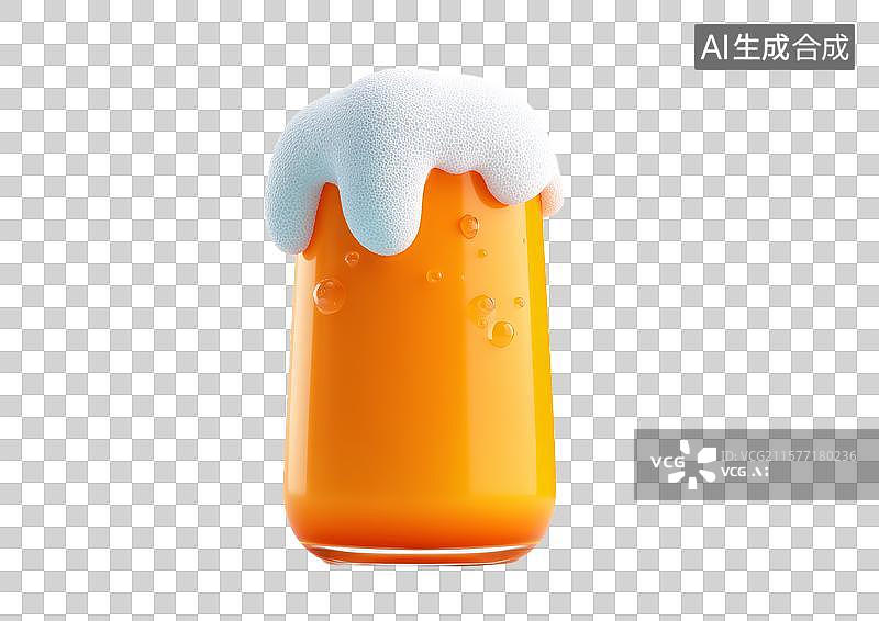 【AI数字艺术】【免抠png素材】一杯卡通啤酒图片素材