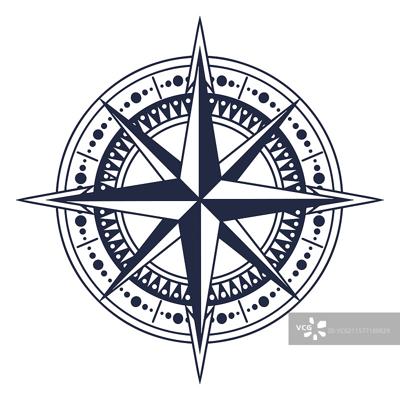 复杂的星形指针罗盘设计图片素材