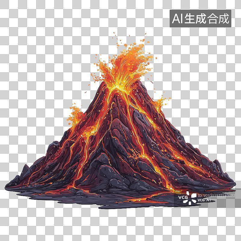 【AI数字艺术】火山爆发图标图片素材