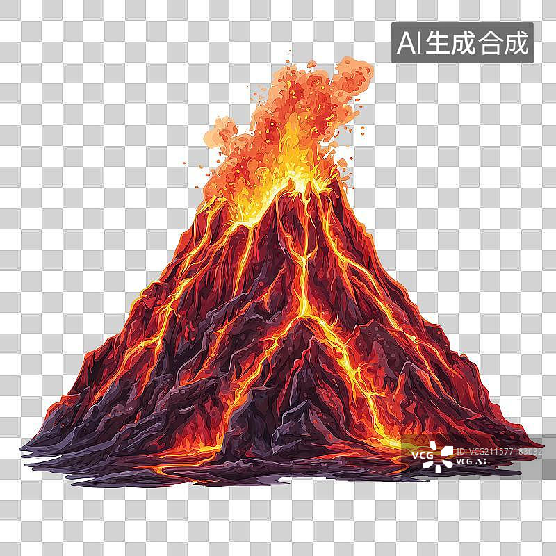 【AI数字艺术】火山爆发图标图片素材