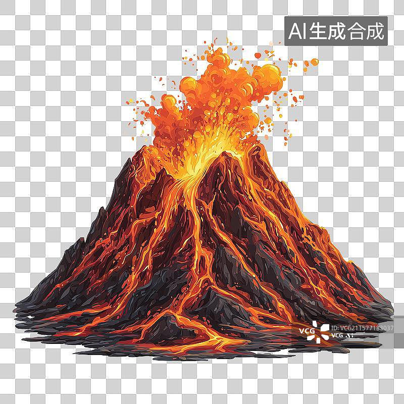 【AI数字艺术】火山爆发图标图片素材