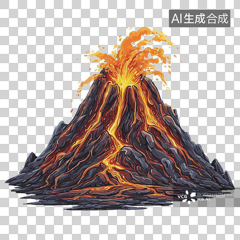 【AI数字艺术】火山爆发图标图片素材