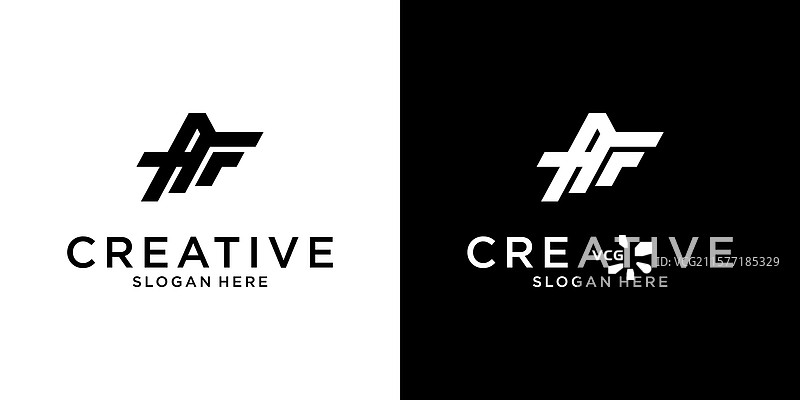 af或fa首字母标志设计概念图片素材