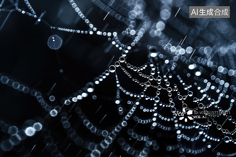 【AI数字艺术】露水蜘蛛网图片素材