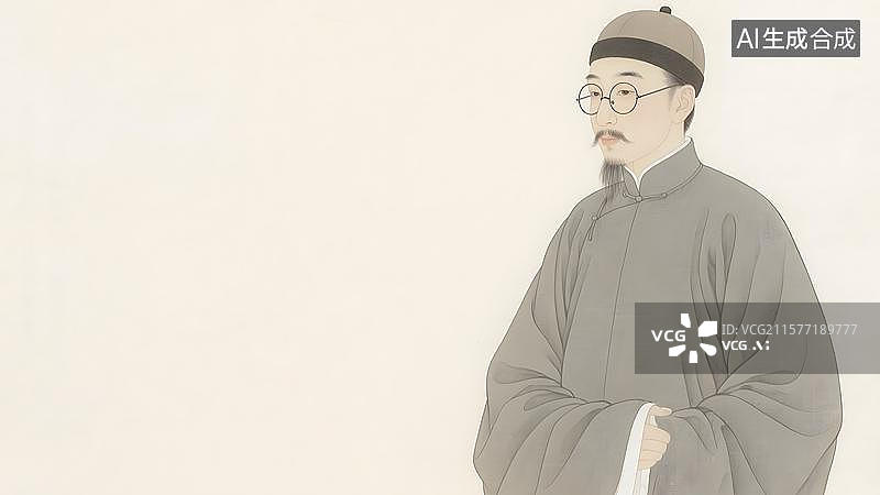 【AI数字艺术】水墨画居右图片素材