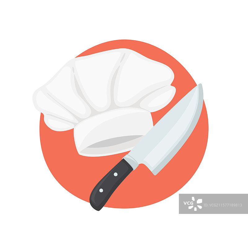 厨师帽和刀的表情符号图标图片素材
