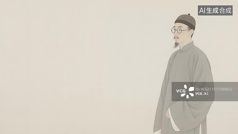 【AI数字艺术】水墨画居右图片素材