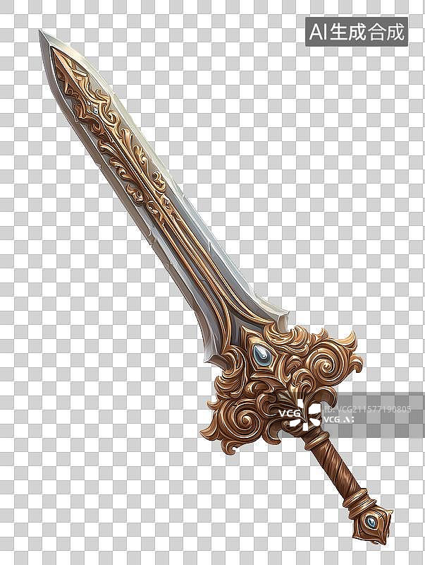 【AI数字艺术】游戏宝剑资产概念图图片素材