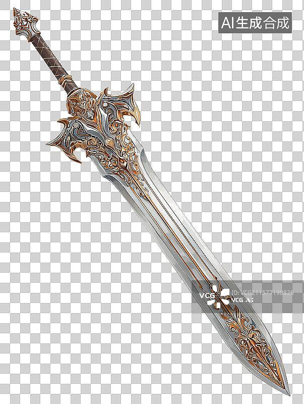 【AI数字艺术】游戏宝剑资产概念图图片素材