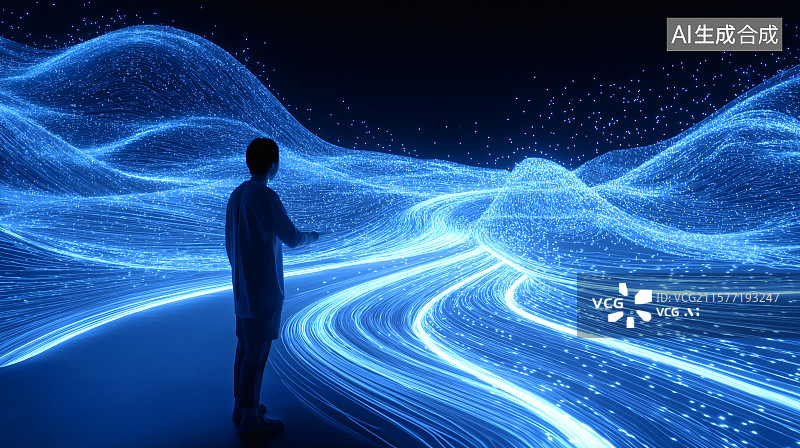 【AI数字艺术】意识流形全息投影图片素材