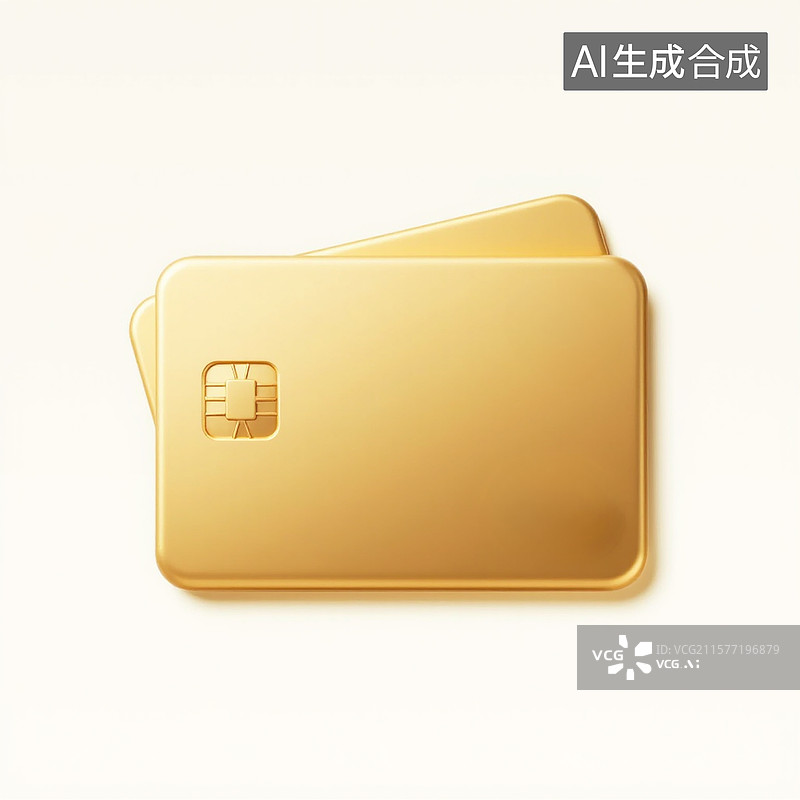 【AI数字艺术】3D金色银行卡图标图片素材