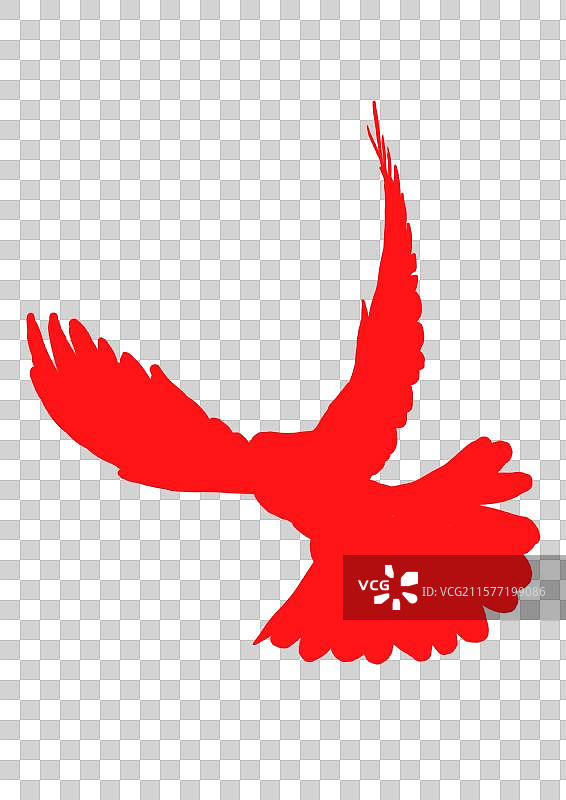 一只和平鸽的红色剪影免抠元素图片素材