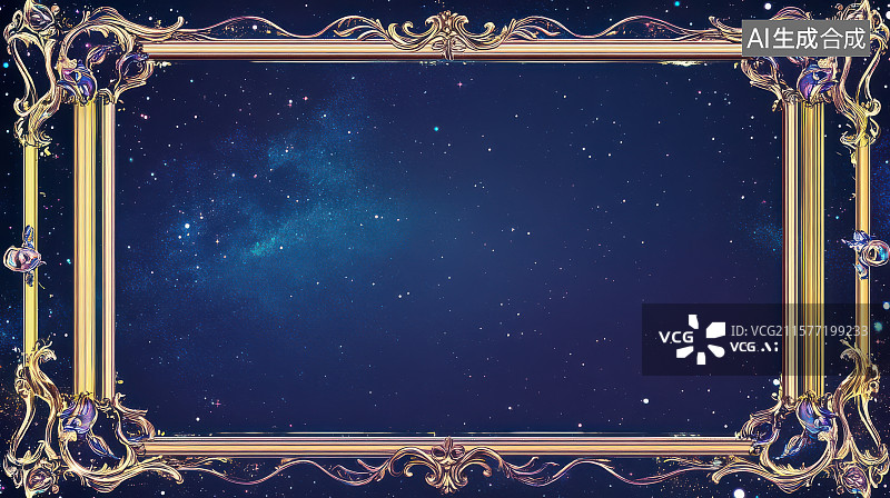 【AI数字艺术】​​梦幻装饰花纹边框艺术图​​图片素材