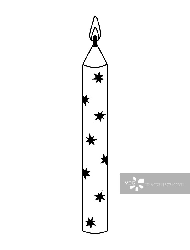 装饰性蜡烛与星星照亮温暖的氛围图片素材
