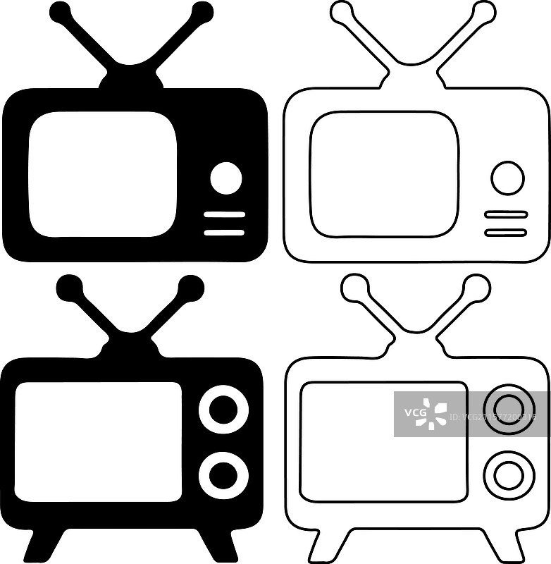 电视轮廓风格组合图片素材