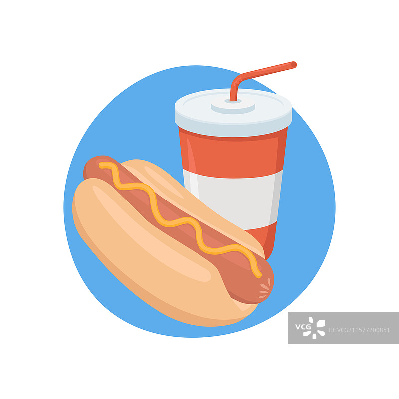 热狗和汽水的菜单表情图标图片素材