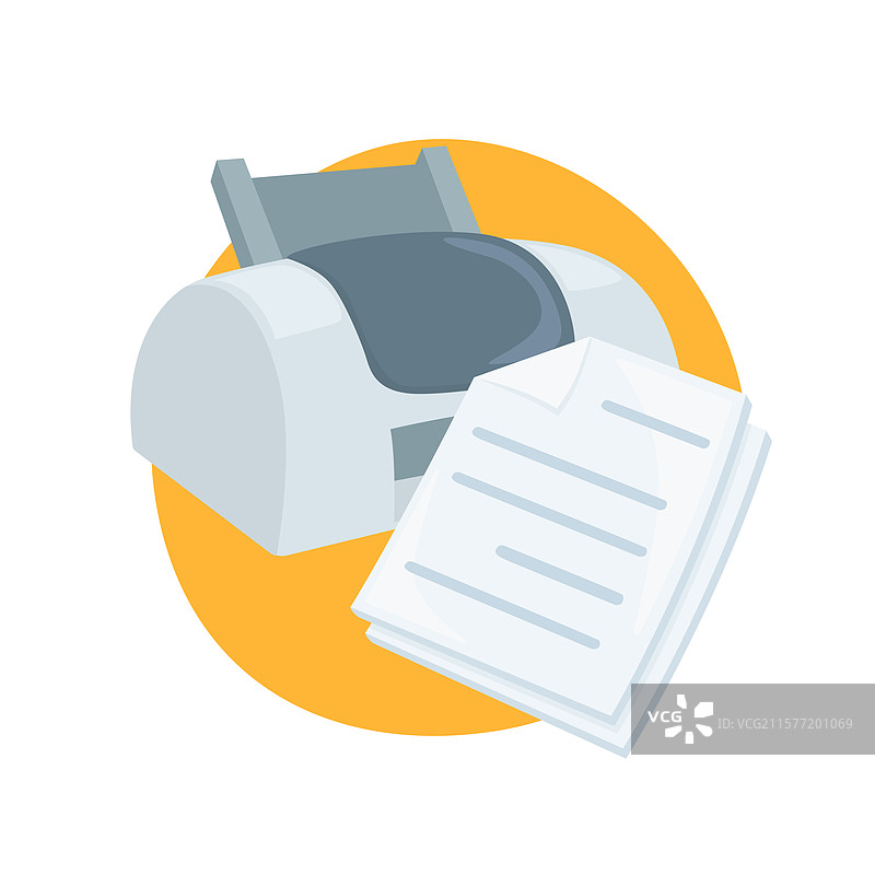 办公室打印机纸张表情符号图标图片素材