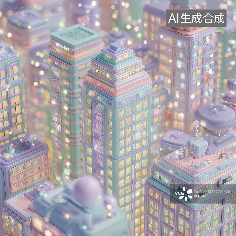 【AI数字艺术】赛博朋克风格霓虹城市图片素材