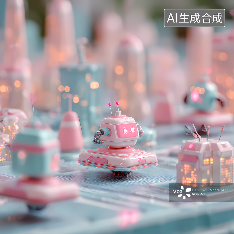 【AI数字艺术】赛博朋克风格霓虹城市图片素材