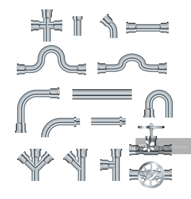 金属管道和管道配件工业图片素材