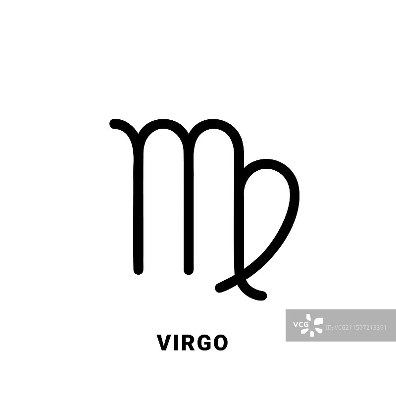 处女座黑色符号单独展示图片素材