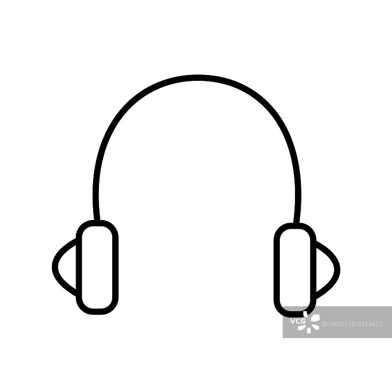 耳机线条艺术图标 - 用户界面图标图片素材