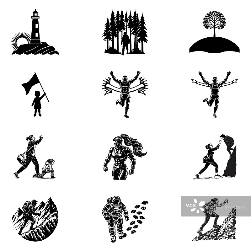 开拓者自信的步伐SVG图片素材