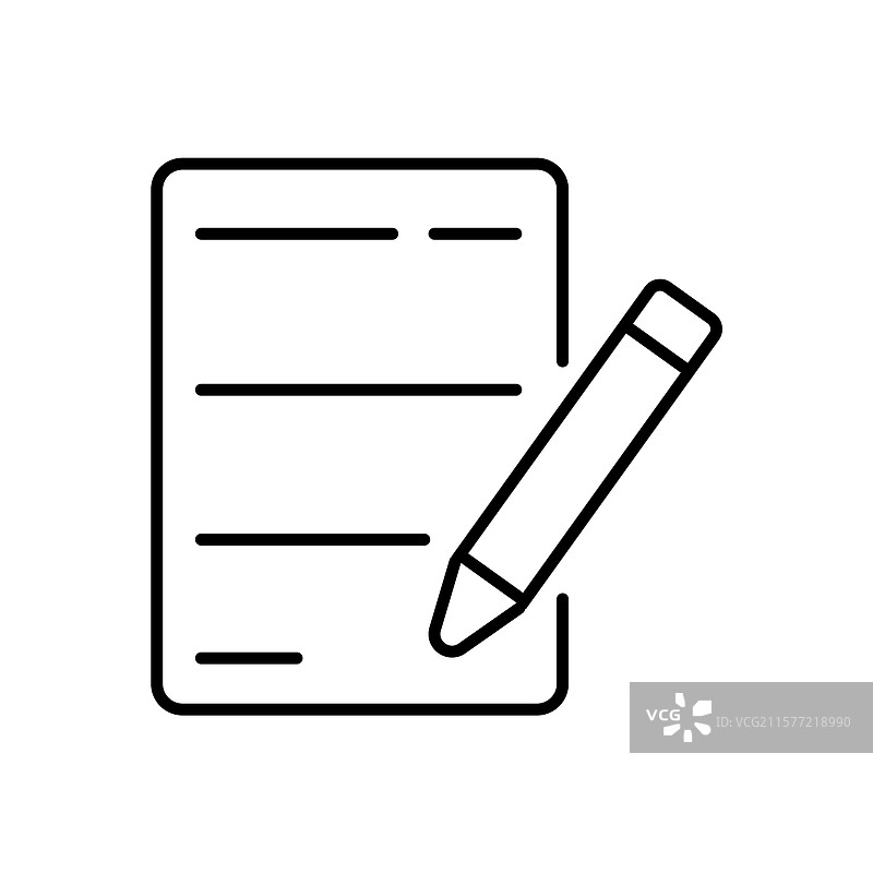带有铅笔图标的横线纸图片素材