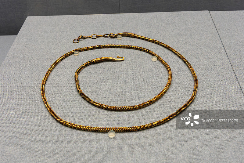 金色蛇形项链展示图片素材