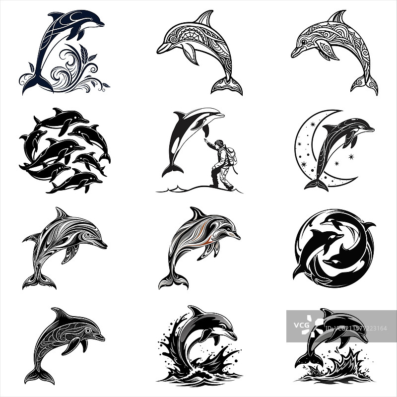 海豚SVG图形图片素材