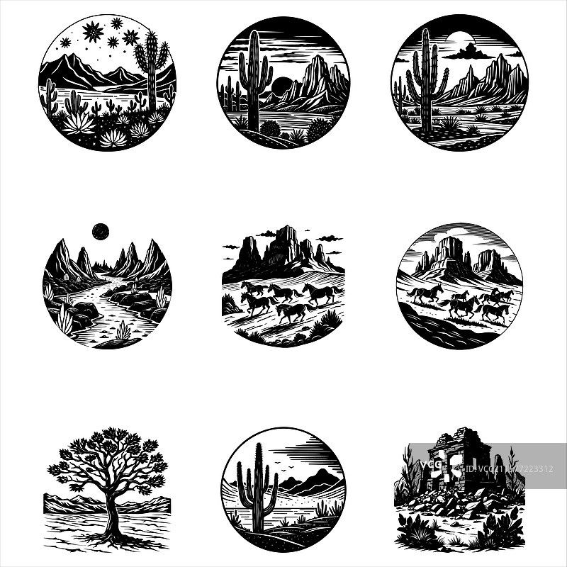 沙漠场景SVG图片素材