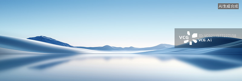 【AI数字艺术】极简主义的湖光山色图片素材