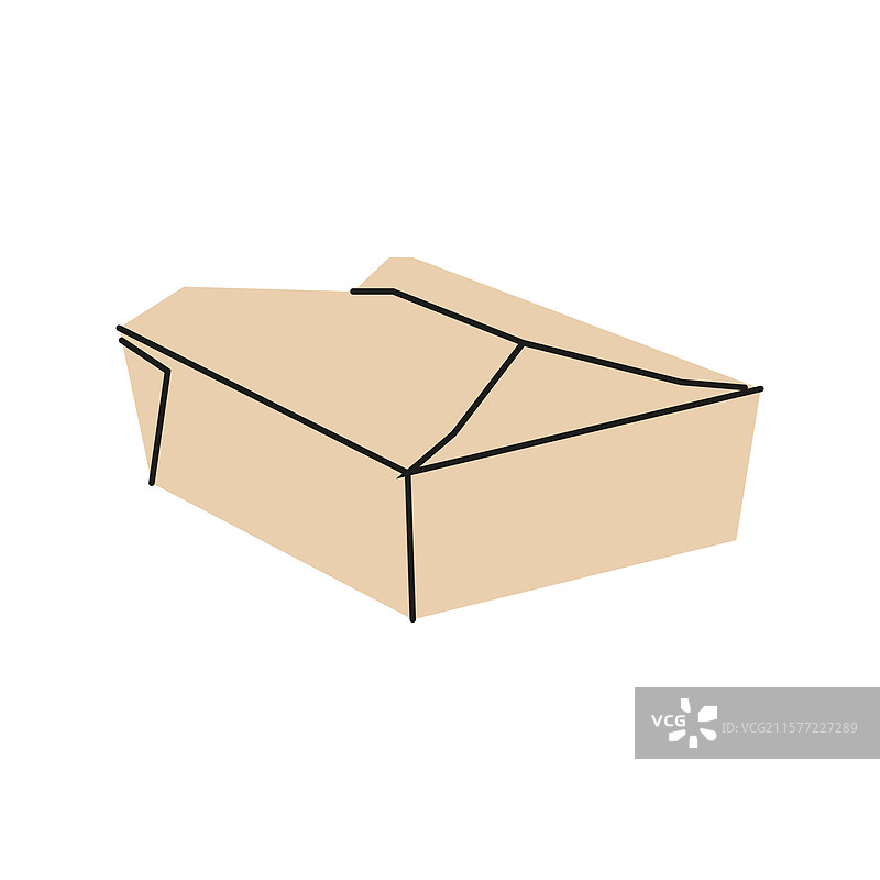 纸板外卖盒的基本结构图片素材