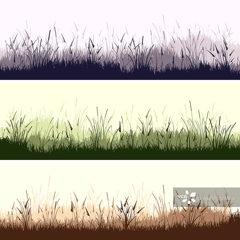 草地上的草植物剪影图片素材